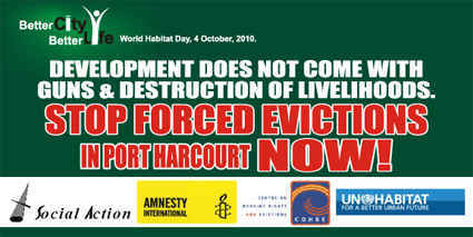 Port Harcourt. Nigeria. Stop Forced Evictions in Port Harcourt Now! 