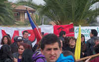Chile, Manifestaciòn en apoyo al dirgente y Concejal del MPL Lautaro Guanca