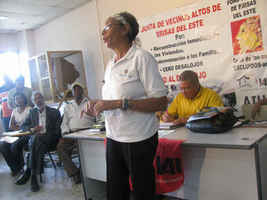 Isabel Tejeda en representación de Conferación de Unidad Sindical y de Asamblea de los Pueblos del Caribe